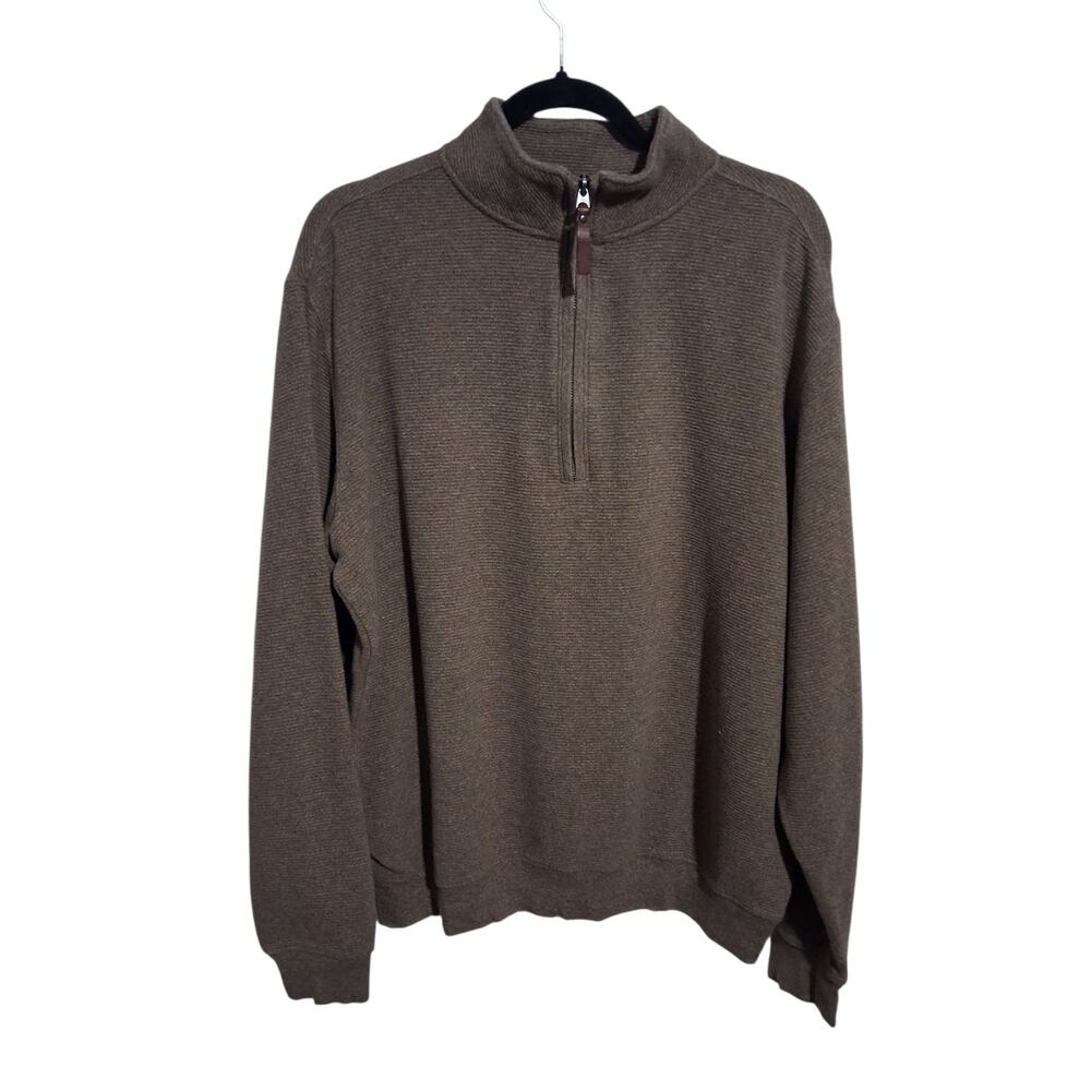 Woolrich Mens size‎ Large Ribbed Quarter Zip Pullover Preppy Casual Sweater